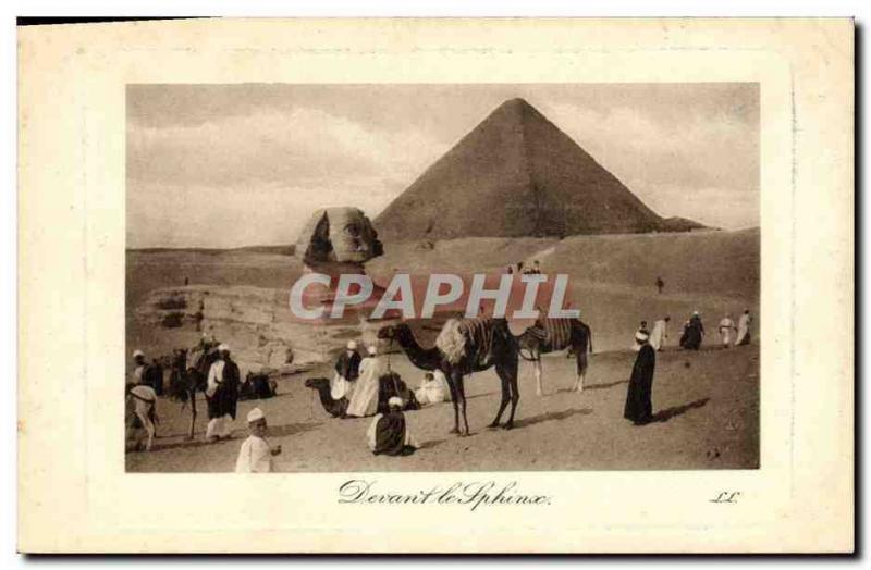 CPA Egypt Egypte Devant le Sphinx 