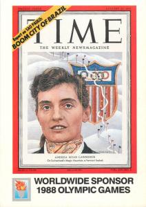 TIME Magasine Postcard Worldwide Sponsor 1988 Olympic Games Andrea Mead Lawrence