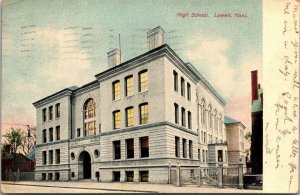 View of High School, Lowell MA Undivided Back Vintage Postcard S45