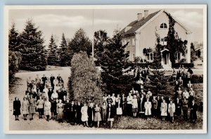 Sweden Postcard Folk High School in Fargelanda Winter Course 1946 RPPC Photo