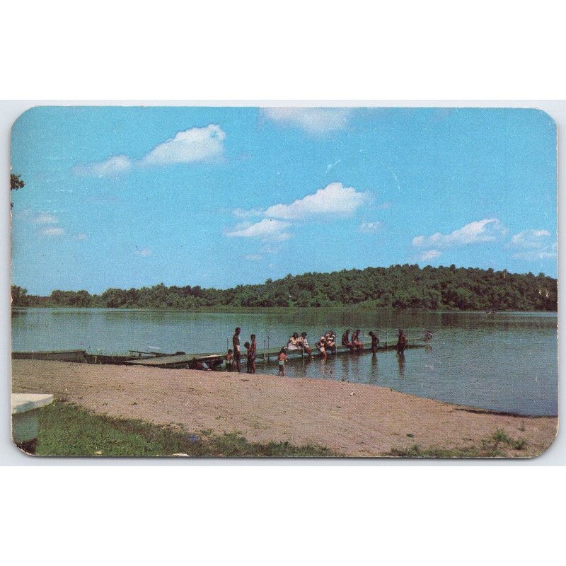 Postcard Fox Lake Angola Indiana Scenic View 1952