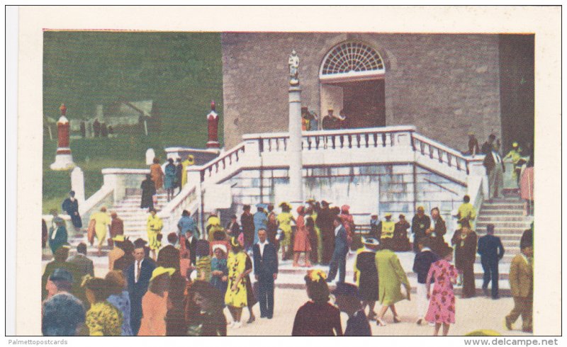 Crowd at Fontaine Miraculeuse, Ste. Anne de Beaupre, Quebec, Canada 1920-40s