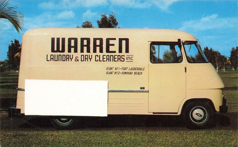 Fort Lauderdale FL Warren Laundry Dry Cleaning Delivery Truck Postcard