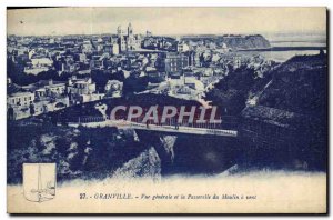 Old Postcard Granville Vue Generale and La Passerelle Du Moulin A Vent