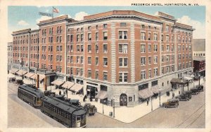 Huntington West Virginia Frederick Hotel White Border Vintage Postcard U1727