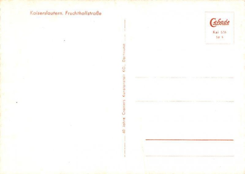 Kaiserslautern Fruchthallstrabe Germany Unused 