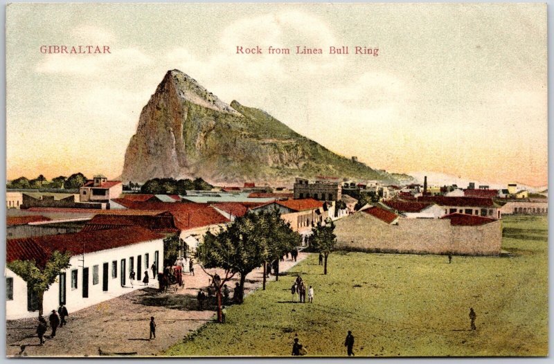 Gibraltar Rock From Linea Bull Ring Grounds Overlooking the Mountain Postcard