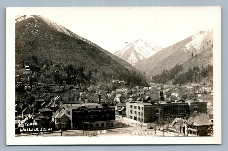 WALLACE ID PANORAMIC VIEW VINTAGE REAL PHOTO POSTCARD RPPC