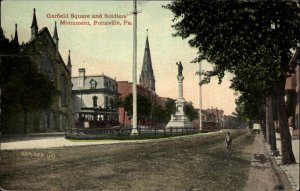 Pottsville PA Garfield Square Monument c1910 Postcard