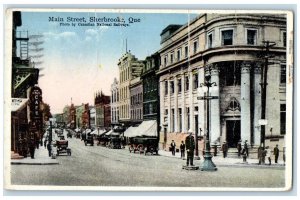 1929 View of Main Street Sherbrooke Quebec Canada Vintage Posted Postcard