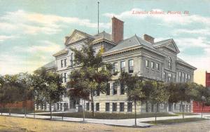 Peoria Illinois c1910 Postcard Lincoln School