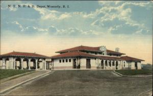 Westerly RI NYNH&H RR Train Depot Station 1914 Used Postcard 