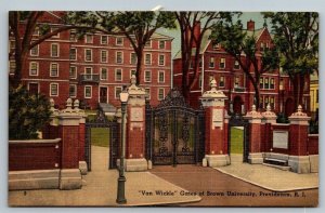 Van Wickle  Gates  Brown University  Providence  Rhode Island  Postcard  1908