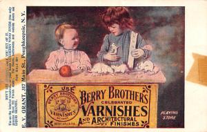 Berry Brothers Varnishes Advertising Glue on back tape left and right edge, d...