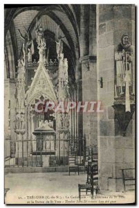 Old Postcard The Cathedral Treguier The tomb of St. Yves and the statue of St...