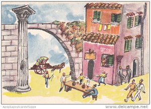 Restaurant Scene Compliments Of American Red Cross Service Clubs Italy