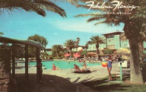 Vintage Postcard Fabulous Flamingo Hotel Swimming Pool Garden Las Vegas Nevada