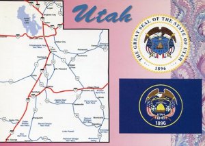 UTAH MAP POSTCARD [6532]