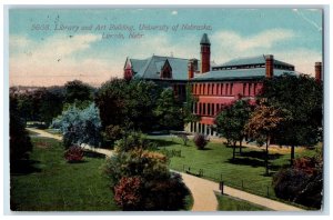 1910 Library And Art Building Univeristy Of Nebraska Lincoln NE Posted Postcard