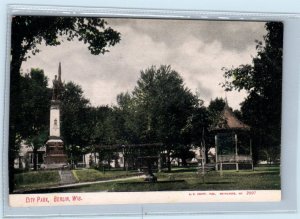 BERLIN, Wisconsin WI ~ CITY PARK ca 1900s UDB Kropp ~ Green Lake County Postcard