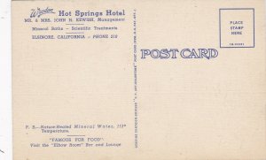 California Lake Elsinore Wreden Hot Springs Hotel Curteich sk4918