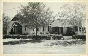 Battle Mountain Nevada Catholic Church 1930s RPPC Photo Postcard 13013