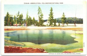 VINTAGE POSTCARD THE EMERALD POOL AT YELLOWSTONE NATIONAL PARK POSTED 1948