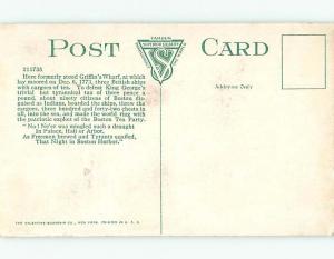 Divided-Back DRESSED AS NATIVE INDIAN MEN AT BOSTON TEA PARTY Boston MA t5607