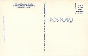 Springfield Massachusetts~Springfield College~Science Classrooms~1950s Postcard