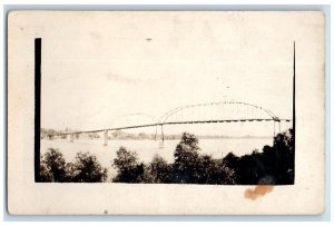 1917 Candid Lyons Bridge View Clinton Iowa IA RPPC Photo Posted Postcard