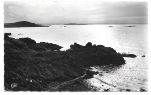 RPPC France St Lunaire Twilight Vers le Cap Frehel Vintage 1958 CAP Postc