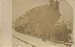 READING R.R. LOCOMOTIVE ANTIQUE REAL PHOTO POSTCARD RPPC railroad railway PA