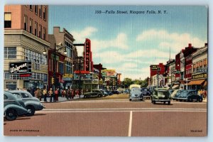 Niagara Falls New York NY Postcard Falls Street Exterior Building c1940 Vintage