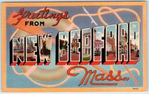Large Letter Linen  NEW BEDFORD, MASSACHUSETTS  MA   c1940s   Postcard