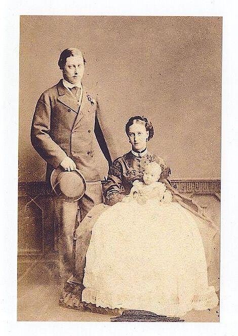 mm463 - King Edward VII to be , Alexandra & Baby George - 1865 - photograph 6x4