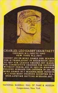 Charles Leo Gabby Hartnett Baseball Hall Of Fame & Museum Cooperstown New York