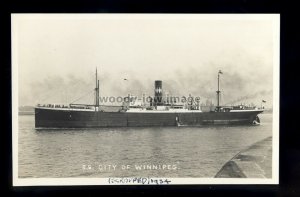 bf198 - Ellerman Cargo Ship - City of Winnipeg , built 1910 - postcard Feilden