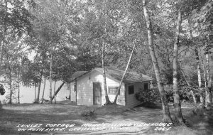 Crosslake Mn Sunset cottage Mauls island view cabin Rush lake c1950s rppc