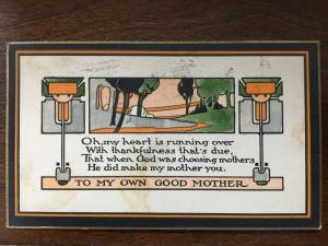 1913 Arts & Carfts Style A.M. Davis Co. # 176 Mothers Day Postcard d20