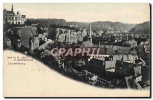 Old Postcard Luxembourg Rochers du Bock and Münsterkirche