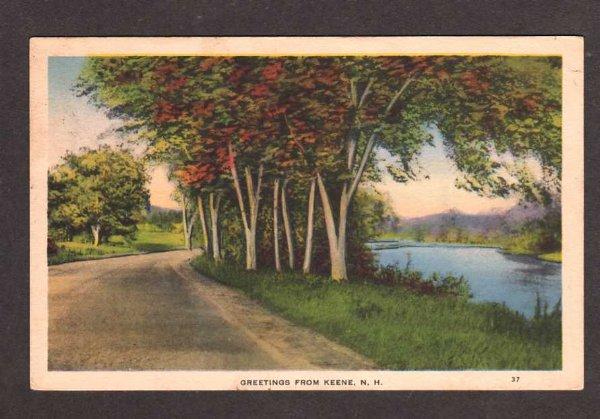 NH Greetings from KEENE NEW HAMPSHIRE Postcard PC