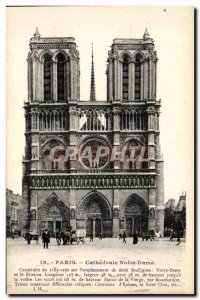 Old Postcard Paris Cathedrale Notre Dame