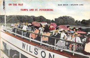 Wilson Line Tampa & St Petersburg Florida USA Ship Postcard Post Card Tampa &...