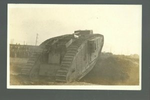 Cedar Rapids IOWA RP 1918 ARMY TANK at SWINE EXPOSITION British BRITTANIA WW1