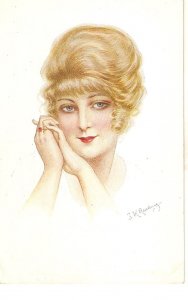 J.H.Reading.  Face of your lady. Reverie Old vintage Italian,artist asigned PC