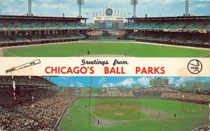 J74/ Baseball Stadium Sports Postcard Chrome Chicago Illinois 2View 306