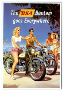 Repro BSA BANTAM Man & Woman Riding MOTORCYLCES Advertising 4x6 Postcard