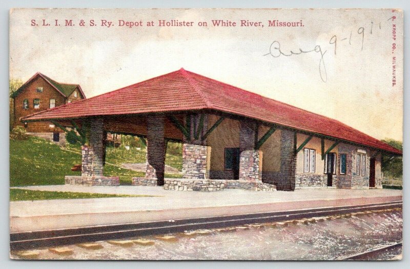 Hollister MO~Stone Construction St Louis Iron Mountain & Southern Rr Depot~c1910 