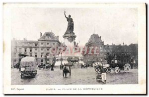 Old Postcard Paris Place De La Republique