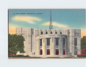 Postcard Naval Armory, Indianapolis, Indiana